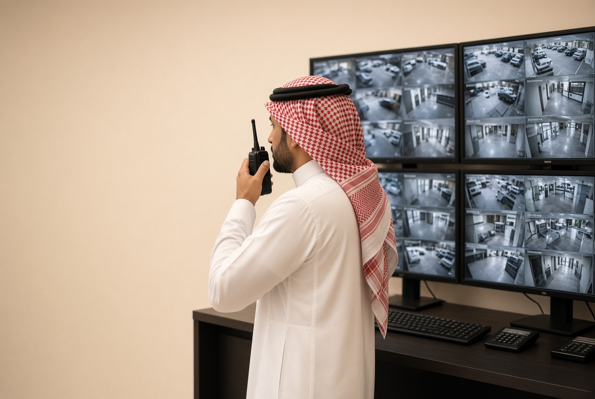 شاشات متابعة في غرفة التحكم